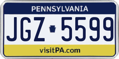 PA license plate JGZ5599