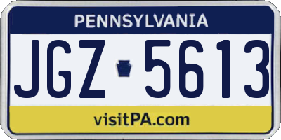 PA license plate JGZ5613