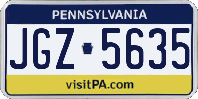 PA license plate JGZ5635