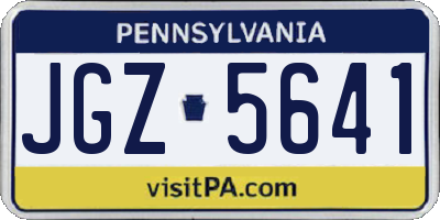 PA license plate JGZ5641