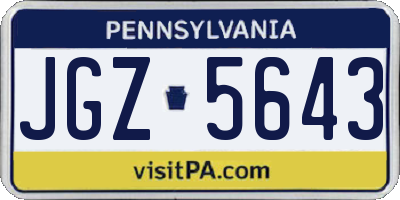 PA license plate JGZ5643