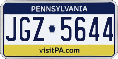 PA license plate JGZ5644