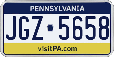 PA license plate JGZ5658