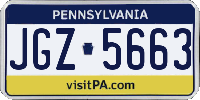 PA license plate JGZ5663