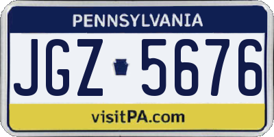 PA license plate JGZ5676