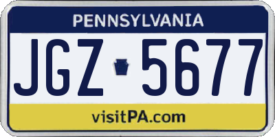 PA license plate JGZ5677