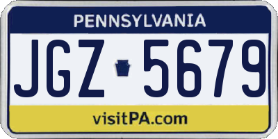 PA license plate JGZ5679