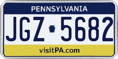PA license plate JGZ5682