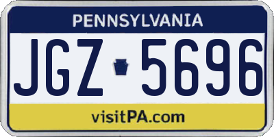 PA license plate JGZ5696