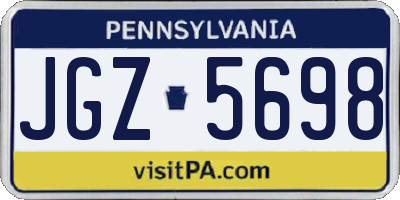 PA license plate JGZ5698