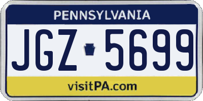 PA license plate JGZ5699