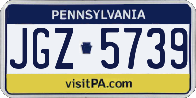PA license plate JGZ5739