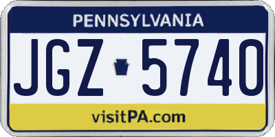 PA license plate JGZ5740