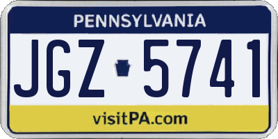 PA license plate JGZ5741