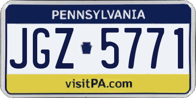 PA license plate JGZ5771
