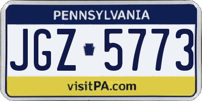 PA license plate JGZ5773