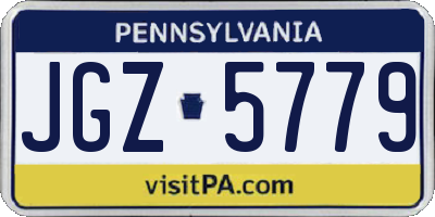 PA license plate JGZ5779