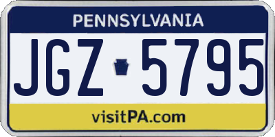 PA license plate JGZ5795
