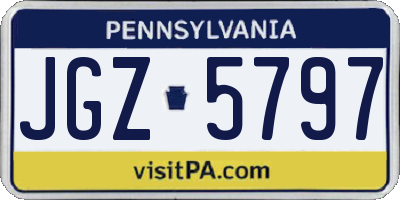 PA license plate JGZ5797