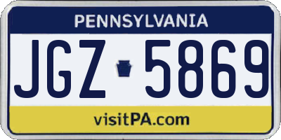 PA license plate JGZ5869