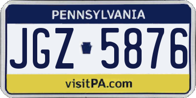 PA license plate JGZ5876