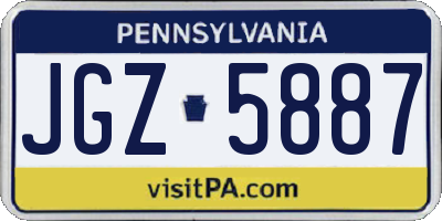 PA license plate JGZ5887