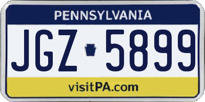 PA license plate JGZ5899
