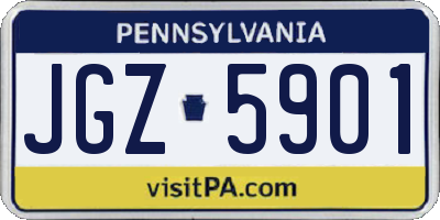 PA license plate JGZ5901