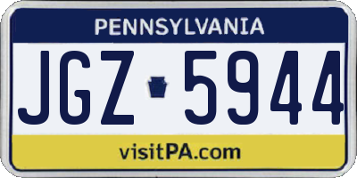 PA license plate JGZ5944