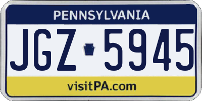 PA license plate JGZ5945