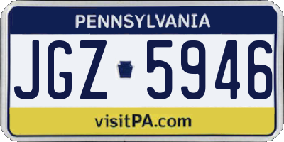 PA license plate JGZ5946