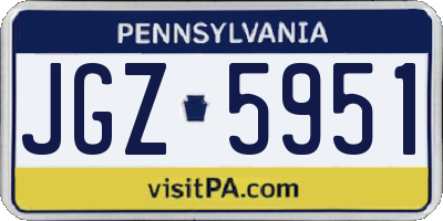PA license plate JGZ5951