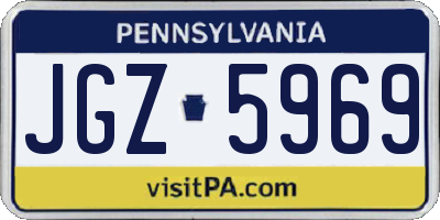 PA license plate JGZ5969