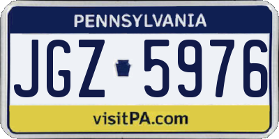 PA license plate JGZ5976
