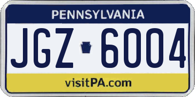 PA license plate JGZ6004