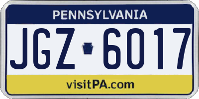 PA license plate JGZ6017
