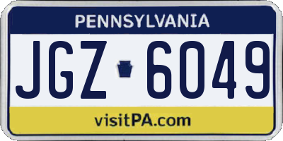 PA license plate JGZ6049