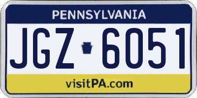 PA license plate JGZ6051