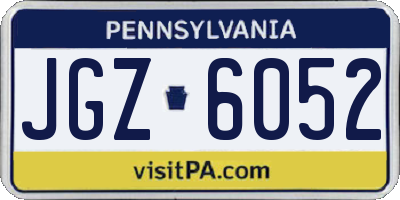 PA license plate JGZ6052