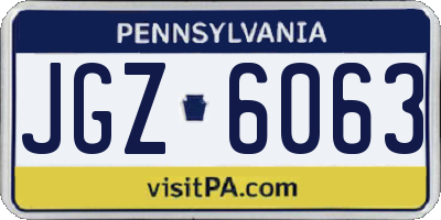 PA license plate JGZ6063