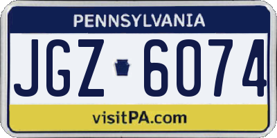 PA license plate JGZ6074
