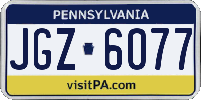 PA license plate JGZ6077