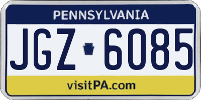 PA license plate JGZ6085