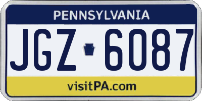 PA license plate JGZ6087