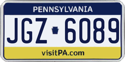 PA license plate JGZ6089