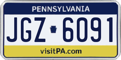 PA license plate JGZ6091