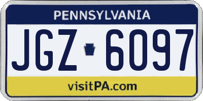 PA license plate JGZ6097