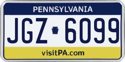 PA license plate JGZ6099