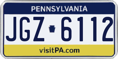 PA license plate JGZ6112
