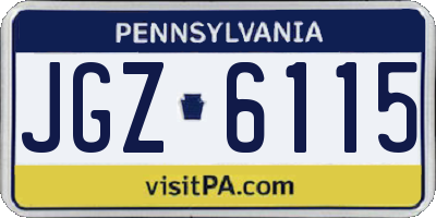 PA license plate JGZ6115